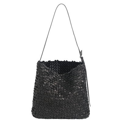 Bounded有界 豆豆羊皮手工编织斜挎包大容量手提百搭托特包