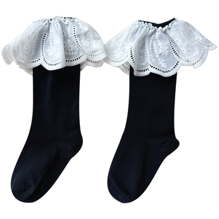 小皮鞋袜子女夏薄款小腿袜2026新款爆款女款JK花边长筒袜夏天长袜