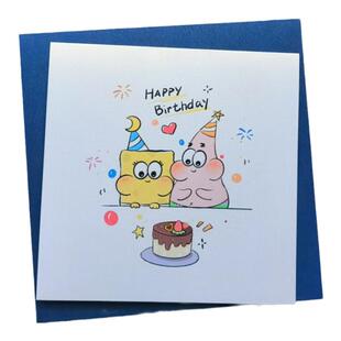 创意生日快乐卡片logo照片定制卡通动画片动漫贺卡文字卡片