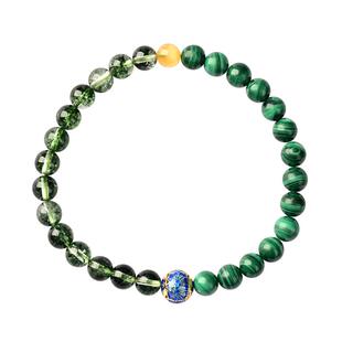 天然紫水晶紫云母手链女款民族风闺蜜故宫礼物海蓝宝单双圈手串