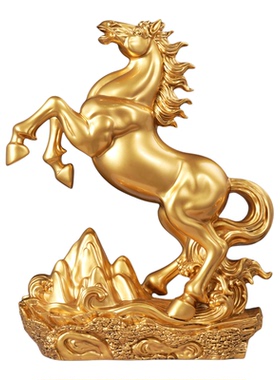 聚善缘跃马奔腾招财马摆件开业礼