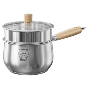 双枪316不锈钢小奶锅宝宝辅食锅婴儿煎煮一体一人食小汤锅