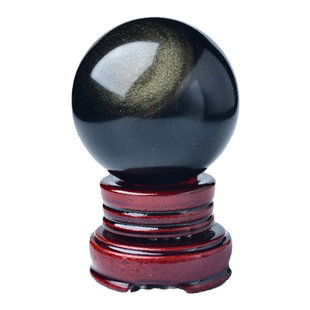 开运天然黑曜石球摆件风水球金曜银曜补水防小人家居客厅玄关装饰