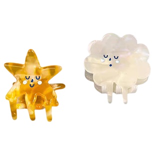 朴坊Cloudy Yujie云朵和星星小抓夹一对醋酸发夹侧边发饰可爱百搭