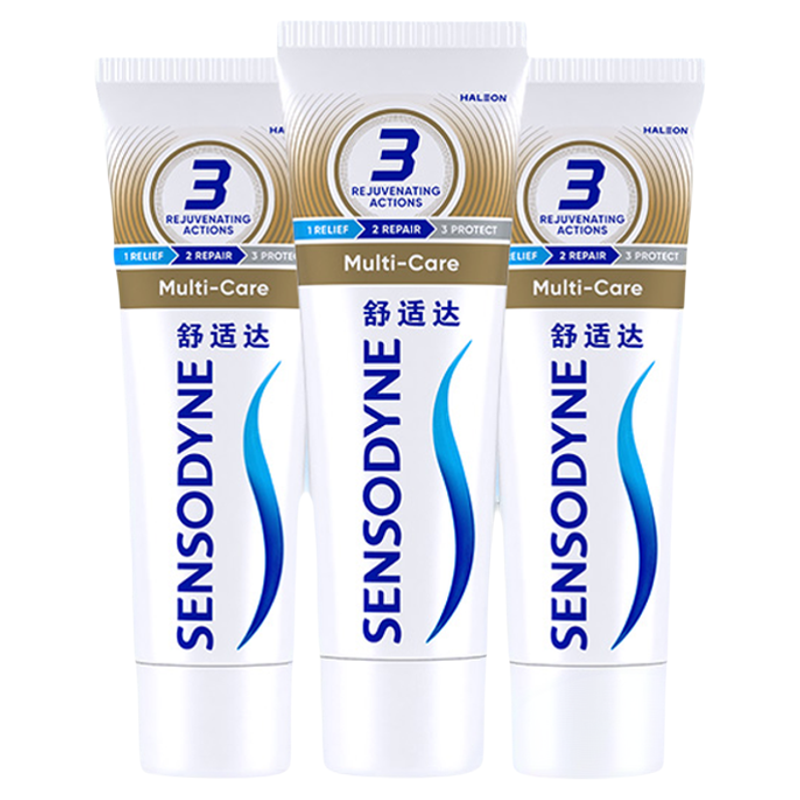 【香菇来了】舒适达多效护理多效臻护抗敏感牙膏100g*3