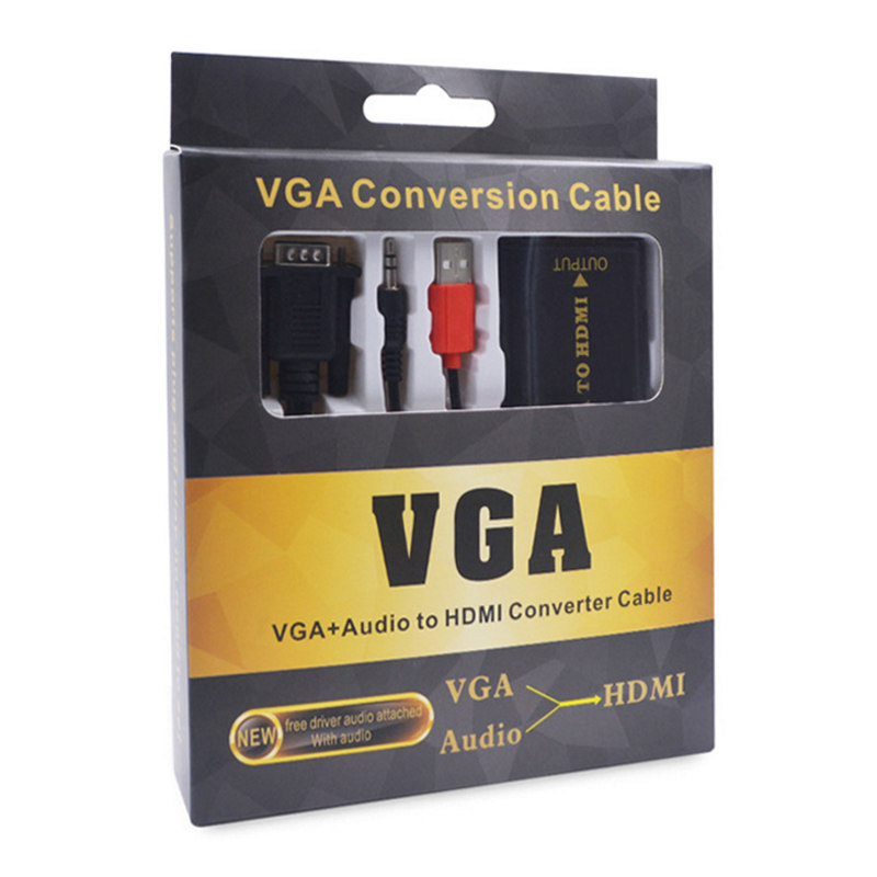 VGA+3.5MM转HDMI高清视频转换器