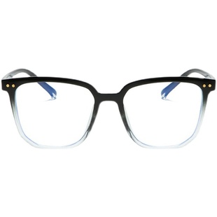 上黑下白眼镜框防蓝光TR学生复古黑色渐变方形有度数近视平光镜男