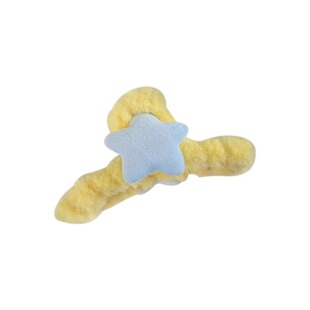 毛绒星星头饰发夹多巴胺饰品发抓高级感五角星抓夹大号鲨鱼夹发饰