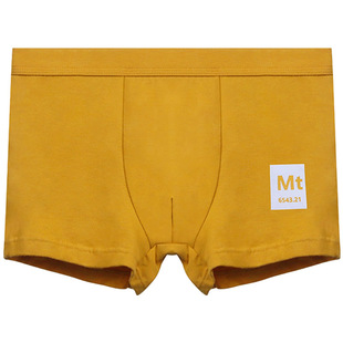 土黄色男士内裤男平角裤纯棉抑菌透气个性中腰男生四角裤透气舒适