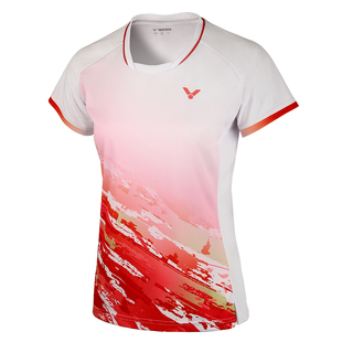 胜利新款羽毛球服套装女短袖男速干运动服透气网球服上衣训练比赛