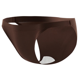 冰丝内裤女纯棉裆2025新款超薄无痕不夹臀性感高开叉半丁三角短裤