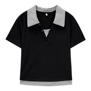 IEF/爱依服【微胖】大码女装T恤2026夏季新款韩系内搭设计感上衣