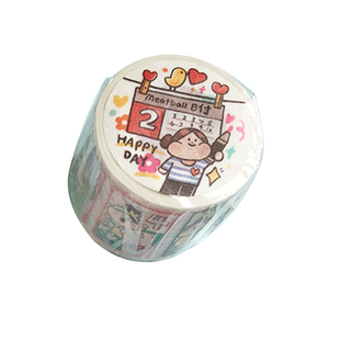 meatball肉球新品虎年胶带可爱手帐整卷emp恋爱春夏穿搭情绪日付