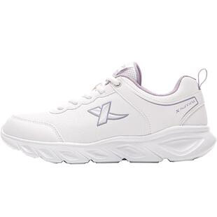 特步女鞋跑步鞋春季休闲鞋子女款官方正品皮面防水运动鞋小白鞋女