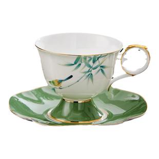 芊芊翠竹|国潮风骨瓷茶杯花茶杯礼盒套装商务订制节日送礼赠杯架