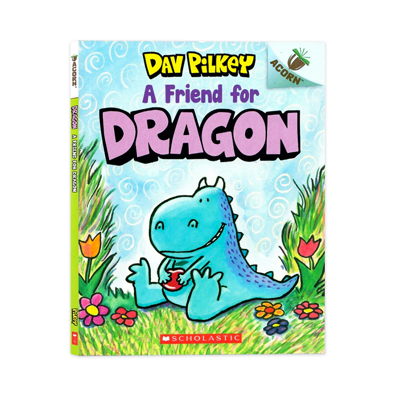 胖龙蓝蓝5册英文原版绘本 小恐龙的故事 Dragon 学乐橡果系列漫画桥梁书神探狗狗同作者Scholastic儿童英语课外读物Dav Pilkey