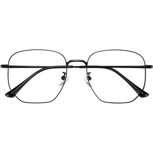 近视商务半框眼镜男款潮黑框超轻可配有度数黑色金属框眼睛框镜架