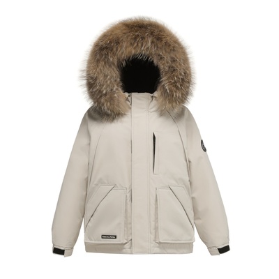 大毛领工装派克羽绒服女2025新款冬季白鸭绒中长款加厚小个子外套