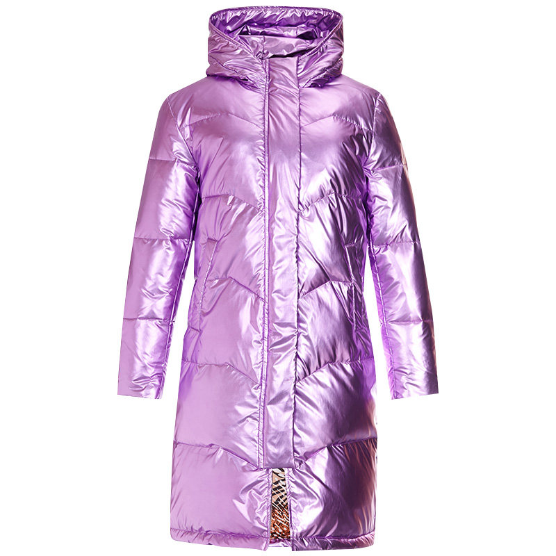 欧货亮片羽绒服女加厚防水免洗