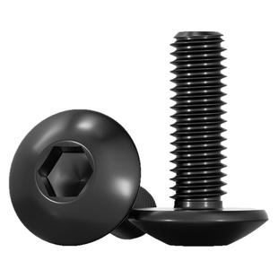 黑色304不锈钢大伞头内六角螺丝大扁头螺丝钉蘑菇头圆头螺栓M2-M8