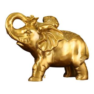 铜象摆件一对财福对象吉象吸水象吸财大象客厅桌面家居铜器摆件