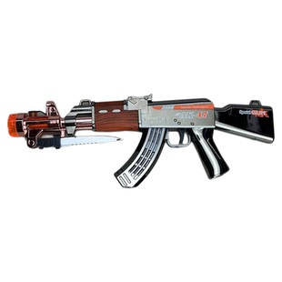 儿童电动手枪发光发声喷雾冲锋枪AK47带刺刀伸缩震动仿真电动玩具