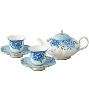 永丰源铂金青花6头10头茶具套装 陶瓷高档午茶杯碟轻奢礼盒