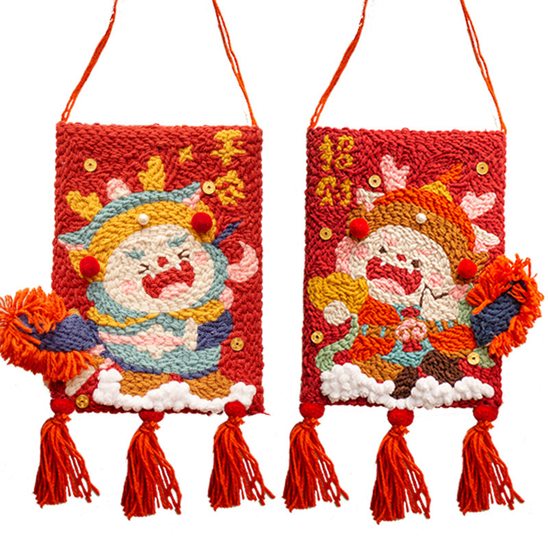 哈尼戳戳绣挂画新年装饰礼物对联