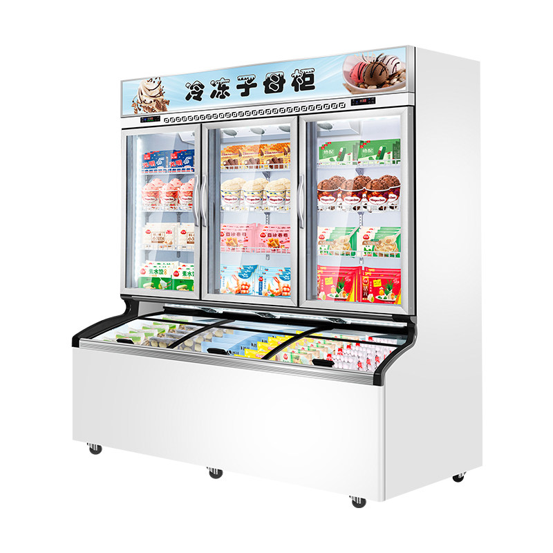 玖意便利店冷柜子母柜商用超市冰淇淋柜雪糕柜全冷冻一体展示柜