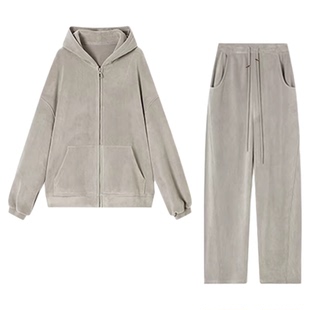 孕妇秋装2025新款套装时尚洋气时髦上衣连帽卫衣休闲秋冬款两件套