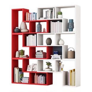 简约落地组合书架书柜创意转角柜卧室落地柜简易置物架隔断展示架