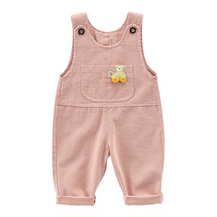 背带裤女宝宝春秋装外穿1一3岁婴幼儿纯棉柔软连体裤女童裤子秋冬