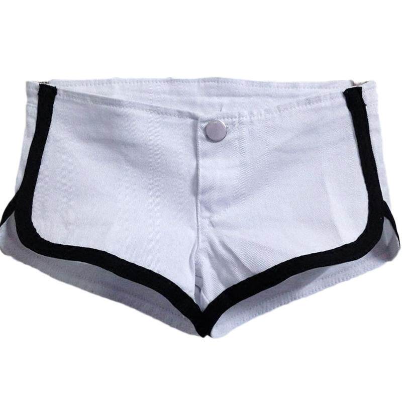 性感超短裤夜店紧身低腰拼色热裤