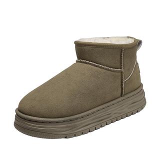 东北雪地靴男冬季加绒保暖青少年棉鞋皮毛一体防水防滑抗寒面包鞋