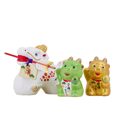 药师窑陶土萌趣创意龙桌面摆件