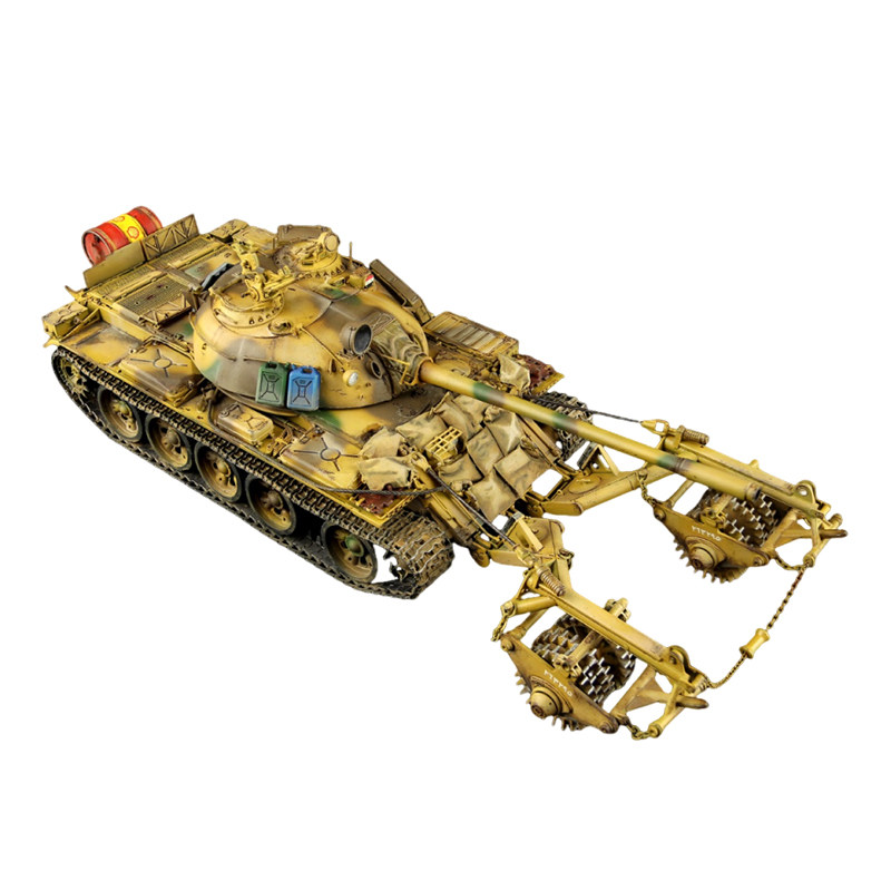 MiniArt拼装模型T55坦克带扫雷滚