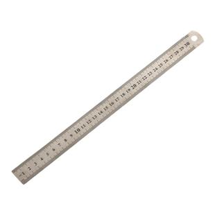 无它薄款不锈钢直尺手工测量双面刻度公制英制30cm量程 0.5mm厚