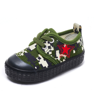 儿童解放鞋低帮防滑军绿帆布鞋劳保鞋迷彩鞋复古红星鞋小美和小宝