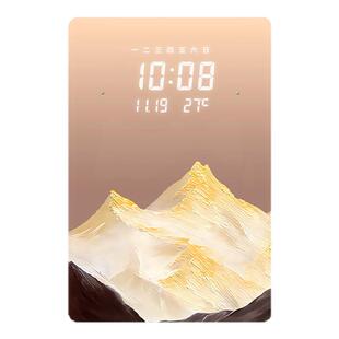 2026新款电子钟表挂钟客厅静音装饰画创意LED电视格栅挂墙时钟