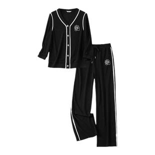 紫米衣坊运动套装女春秋季品牌折扣中年妈妈女装卫衣休闲两件套