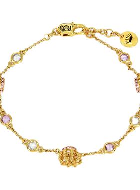 粉色镶钻镂空立体时尚风手链