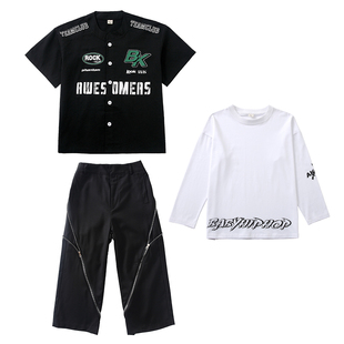 儿童街舞演出服套装乐队吉他架子鼓霹雳舞表演服装男童女童hiphop