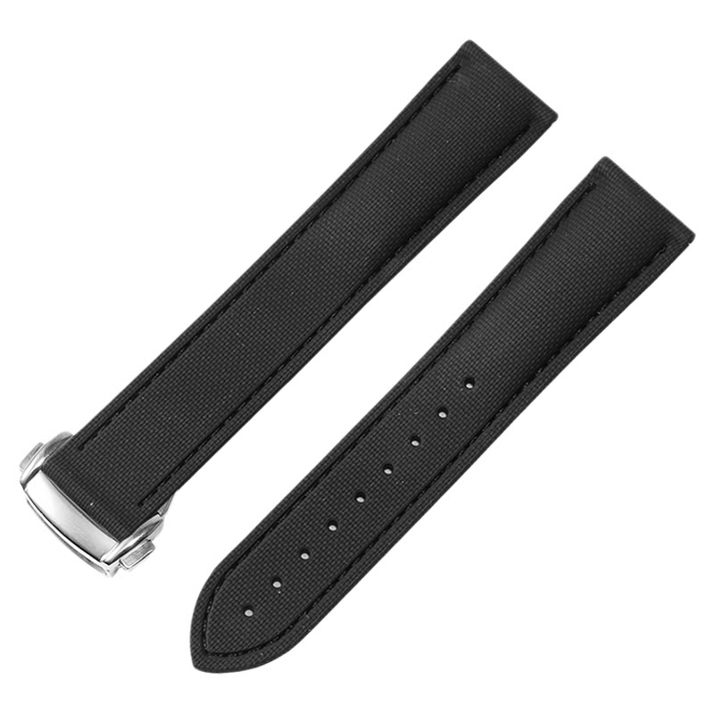 氟橡胶手表带适配德国Union宇联贝利士月相1893维罗 男款表带22mm