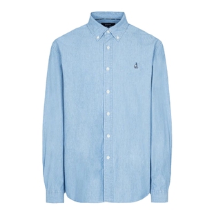 BEANPOLE滨波 男士时尚美拉蓝简约仿牛仔长袖衬衫