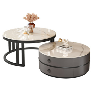 岩板电脑桌带抽屉储物柜小户型化妆台简约家用办公桌书桌学习桌子