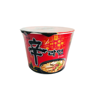 韩国农心辛拉面114g大桶装韩式香菇牛肉辣味面速食碗面泡面方便面