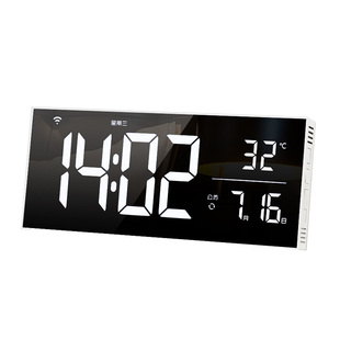 led数字时钟夜灯摆台式倒计时器带秒温度农历WiFi自动对时电子钟
