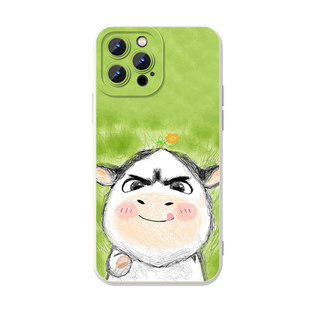 草地牛牛手机壳苹果17华为mate80表情包iPhone16promax周边pura70搞怪15适用小米14周边13卡通60春天12小清新