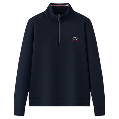 德鲨秋季新款半高拉链立领卫衣男