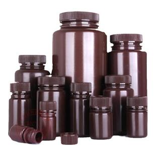 棕色广口瓶避光塑料试剂瓶500ml分装瓶实验室密封瓶hdpe样品瓶4